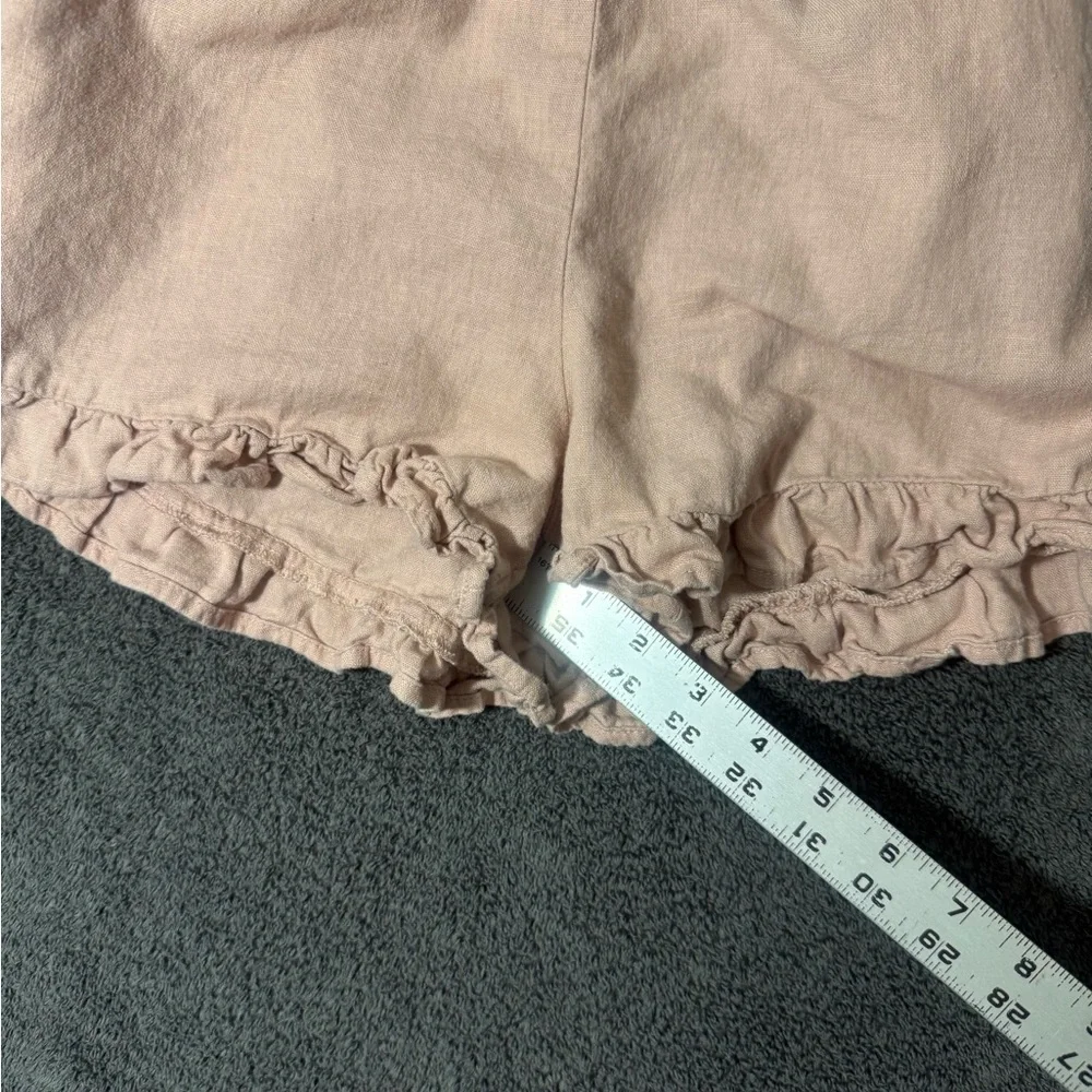 Vanilla Star High Waist Ruffle‎ Hem Shorts in Light Pink